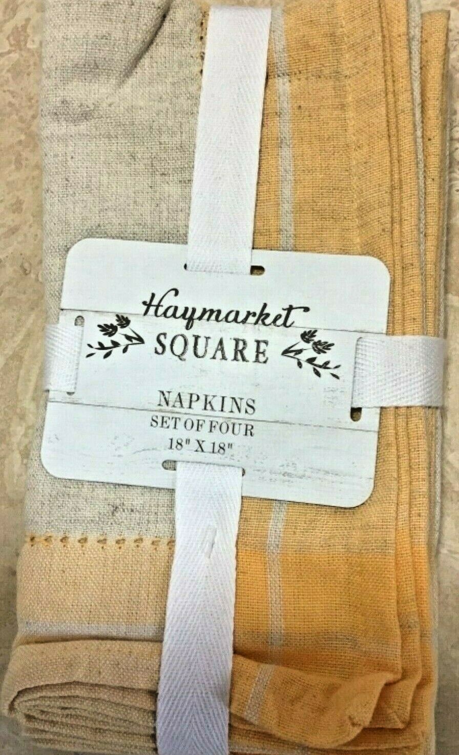 WELL DRESSED HOME NAPKINS (4) YELLOW KHAKI PLAID 100 COTTON NWT eBay