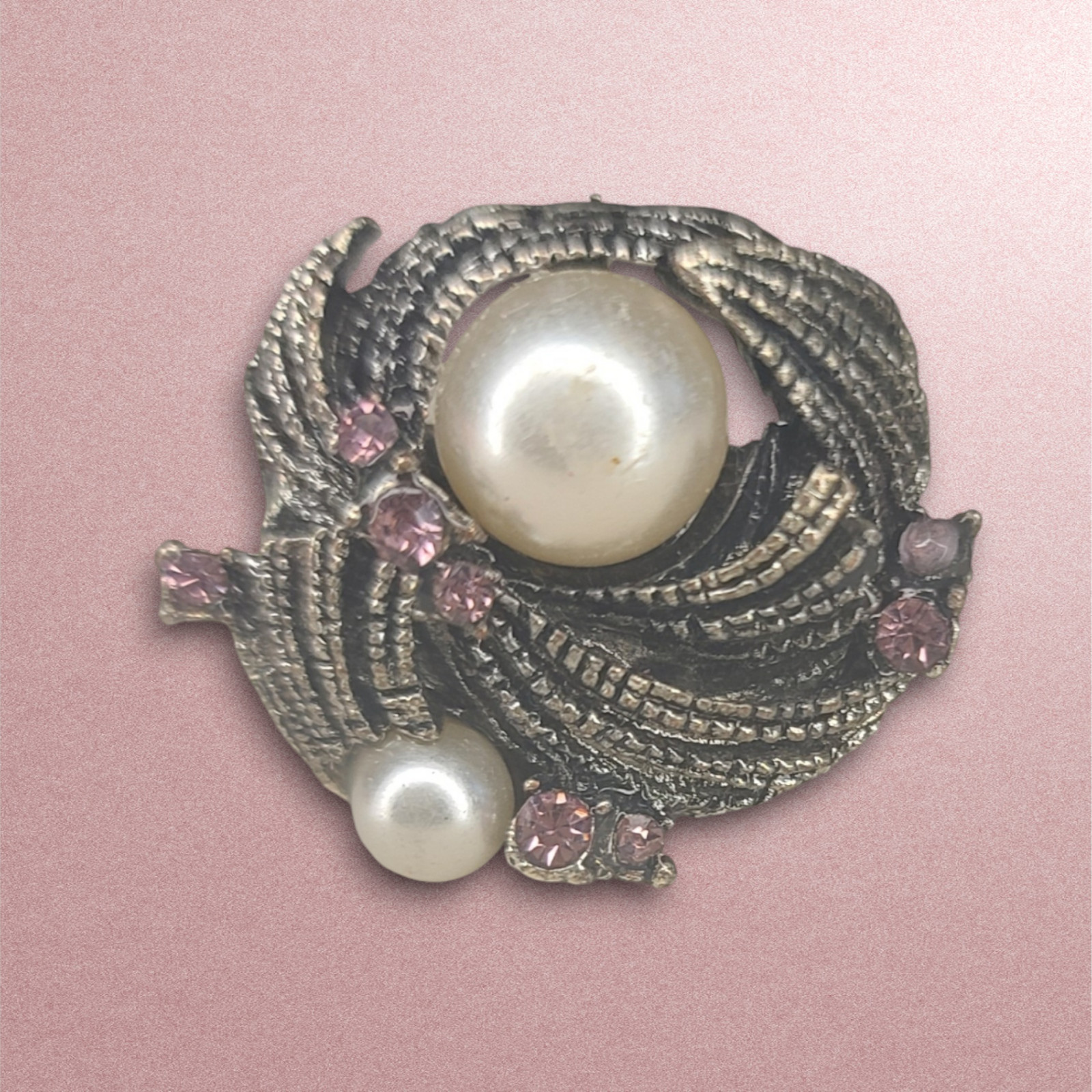 Large Statement Adjustable Ring Silver Tone Metal… - image 11