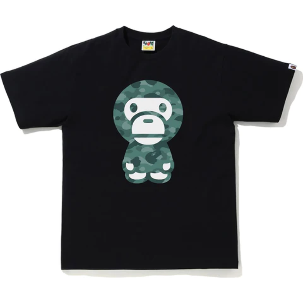 BAPE COLOR CAMO BIG BABY MILO TEE MENS Black x Green / Large