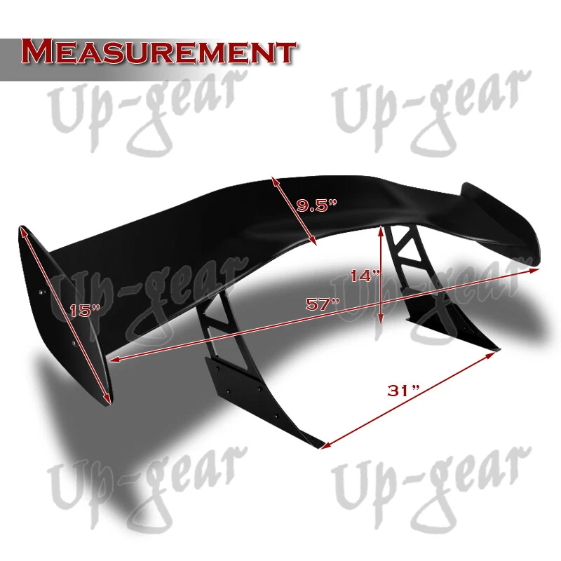 Alerón de maletero Universal 57" Primer negro estilo GT1 Down Force + soporte Foto 3 de 4