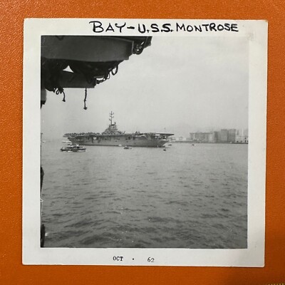 USS MONTROSE Hong Kong Harbor East China Sea VINTAGE PHOTO ORIGINAL SNAPSHOT