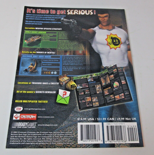 Serious Sam Brady Games Official Strategy Guide Pre Owned - Picture 4 of 4