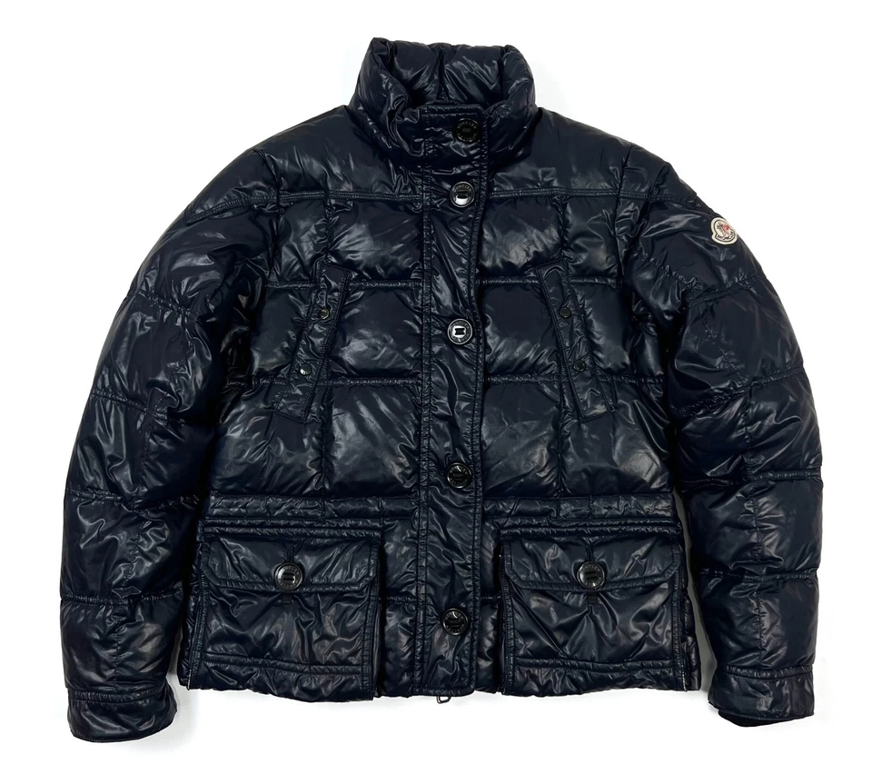 Auténtica chaqueta de bombardero informal acolchada azul MONCLER TRIANON de colección para mujer - M/L Foto 2 de 4