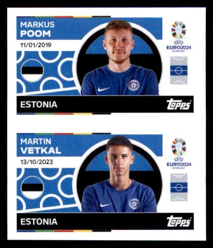Topps Euro 2024 Sticker - Markus Poom / Martin Vetkal Estonia No. EST14-15
