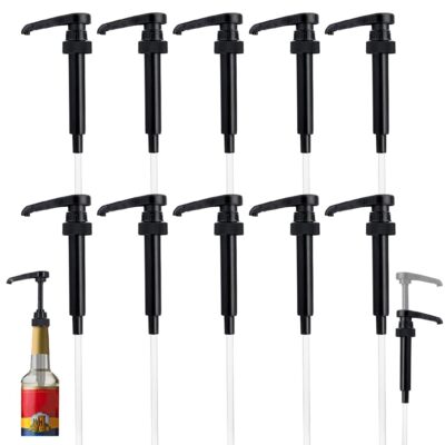 10 Packs Black Coffee Syrup Pump Dispenser Compatible with 25.4 Oz/750ml Bott...