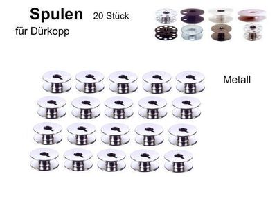 Spulen für DÜRKOPP 211, 212, 271, 272, 265; Metall Schlitz, 20 Stück