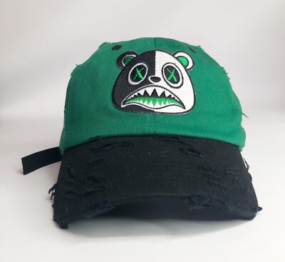 CRAZY BAWS HAT : 2Tone Green / Black Distressed