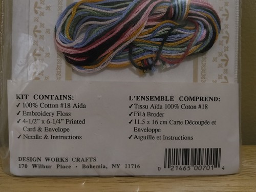 Design Works Craft Counted Cross Stitch Greetings Card Kit Rose Bush Garden #701 - Picture 4 of 5