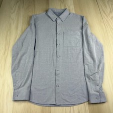 Lululemon Mens Blue Stretch Commission Classic Look Button Up Shirt Size Medium
