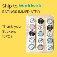 15Pcs Thank You Stickers Seal Labels Flower Craft Packaging  Sticker Sealing