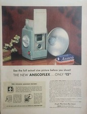 2 Vintage 1954 Ansco Print Ad Ephemera Wall Art Decor