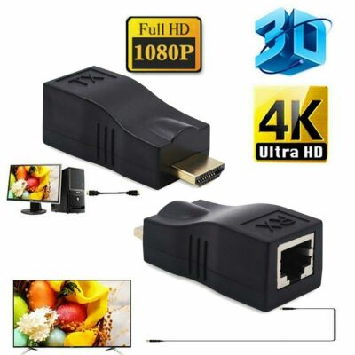 2tlg. 4K HDMI 30M Extender auf RJ45 1080P Cat 5e/6 Netzwerk LAN Ethernet Adapter