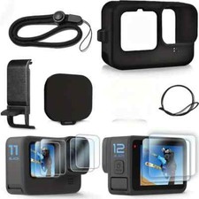 Silicone Case for GoPro Hero 12/11/10/9 Battery Side Cover Screen Protectors Cap