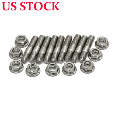 9-Pack Stainless Steel Exhaust Manifold Studs For Honda/Acura B/D Series Engines (B18, B20, Etc.)