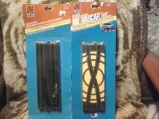 Life-Like HO Scale Slot Car 9 " Straight Track plus Crossover Track Pieces.