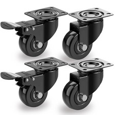 Image of 4 X Heavy Duty Swivel Castor Wheels Trolley 50mm Furniture Casters Rubber 200kg