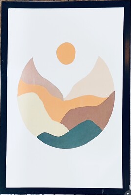 Set Of 4 Framed Boho Prints Mid Century Wall Art by NICO Minimalist 18  x  12 