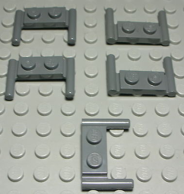LEGO Plate with Rod Handle 1x2 New Dark Grey 5 Piece (725)