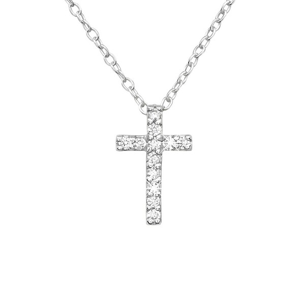 Kreuz AnhäNger Kette 925 Sterling Silber Kubischer Zirkonia Damen Kinder-image