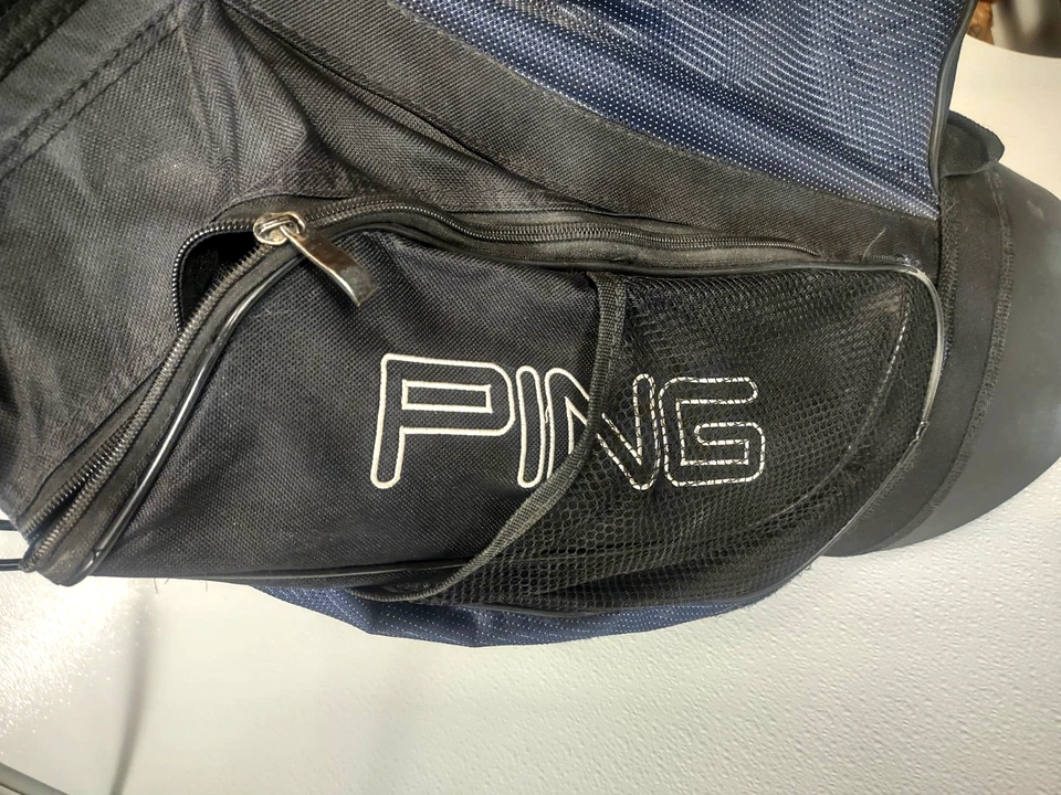 PING GOLF CART BAG 7 WAY DIVIDERS GOLF BAG BLACK / BLUE NO STRAP READ - Image 2 of 4