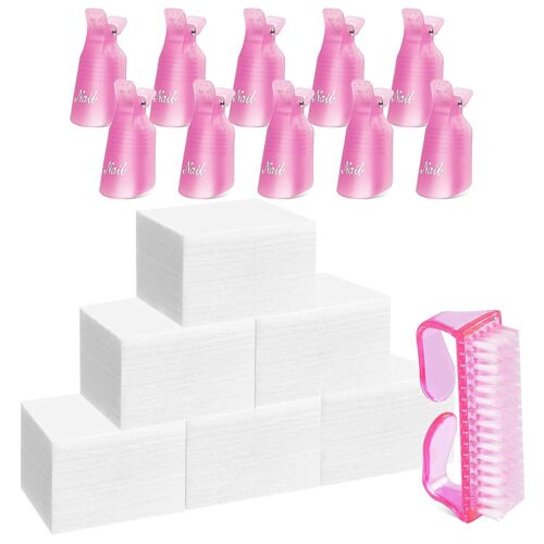Gel Nail Polish Remover Clip Set Pink Finger Nail Clips for Polish Removal UV