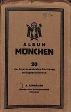 Leporello book folder 20 postcards album old Munich Germany c.1934