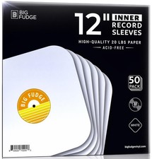 Big Fudge 50x Vinyl Record Inner Sleeves - Round Corners for 12" Records - Vi...
