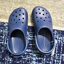Crocs Classic Leather Clog Sandal Blue Slip-On Men's US 7 EU 39-40
