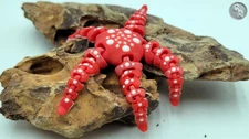 Red Articulated Mini Starfish Fidget Toy - Ocean Lovers Marine Biology Gift