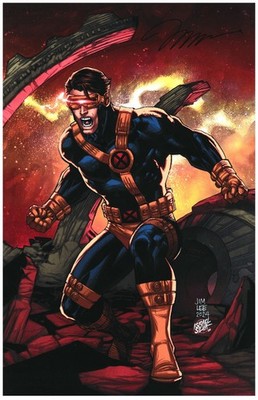 CYCLOPS X-MEN ART PRINT (11X17) SIGNED BY JIM LEE COLORS BY ISRAEL SILVA