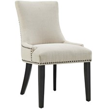 Modway Marquis Upholstered Fabric Dining Chair Nailhead Trim - Beige
