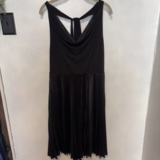 Halston Heritage Women's A-line Pleated Chintz Dress Black Size 8
