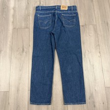 Vtg 80s Levis 505 0215 Straight Leg Mens 38x30 Orange Tab USA Made Dark Denim