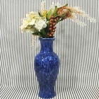 Vintage Ceramic Vase, Cobalt Blue Drip (13"T) - Royal Hager (c. 1950s-1960s)