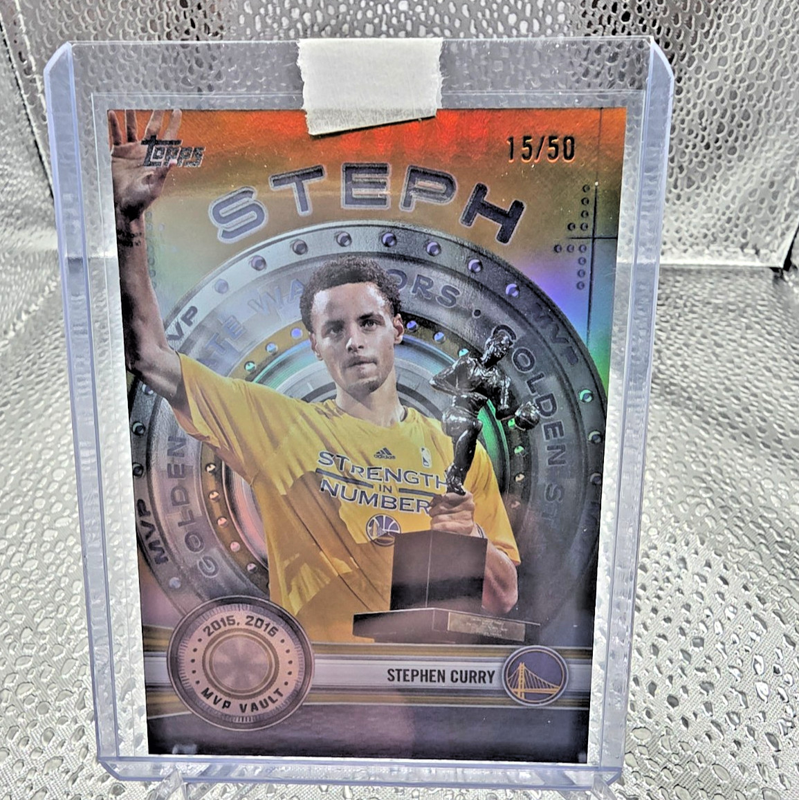 2025-26 NBA Topps Stephen Curry MVP Vault Gold 15/50 Golden State Warriors MVP-6