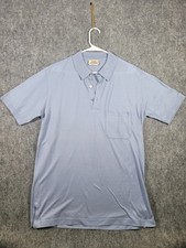 Hermes Paris Mens Polo Shirt XL Blue Cotton Pique H Logo Embroidered Pocket