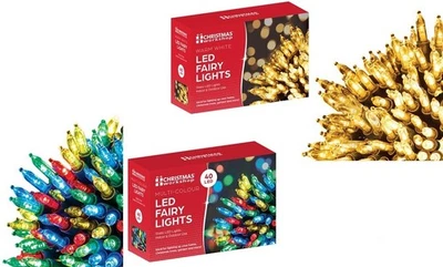 CHRISTMAS WORKSHOP Fairy LED Lights Clear / Multi Colour Christmas Party Xmas Tree Decoration 40pc