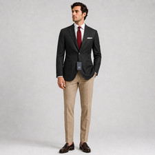 Men Boggi Milano Blazer 100 Wool Striped Unlined Grey Reda Made In Italy US38