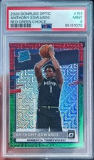 2020-21 Optic Anthony Edwards Rated Rookie Red Green Choice Prizm RC #151 PSA 9