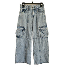 Old Navy High Rise Baggy Jeans Girl 14 Wide Leg BuiltIn Tough Cargo Grunge Skate