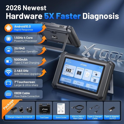 2026 XTOOL D7S V2.0 FCA AutoAuth ECU Coding OBD2 Scanner Full System Diagnostic