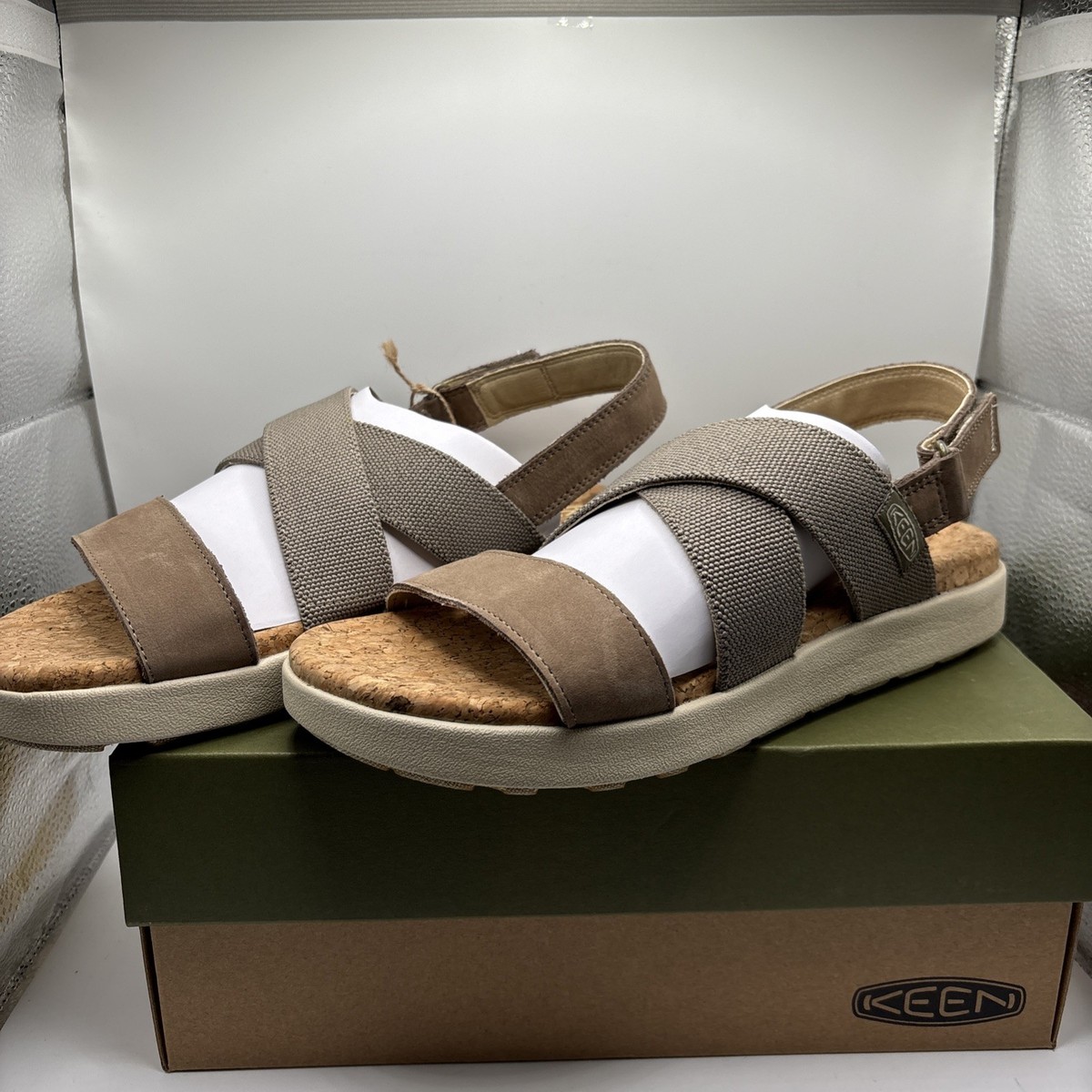 KEEN Elle Criss Cross Women's Sandals Brindle/Birch Size 9 US