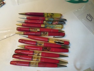 Vintage Advertising Floater Figural Mechanical Pencil Lot Of 12