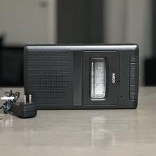 Coby CVR42BK Black Portable Cassette Recorder w/ Power Adapter - Tested