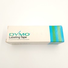 Vintage 10 Rolls Dymo Labeling Tape Glossy Bl...