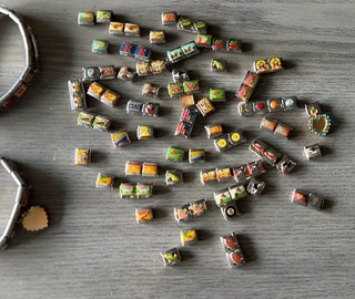 Vintage Italian Charm Link Bracelets Lot w/ Enamel Charms 2 full braclets