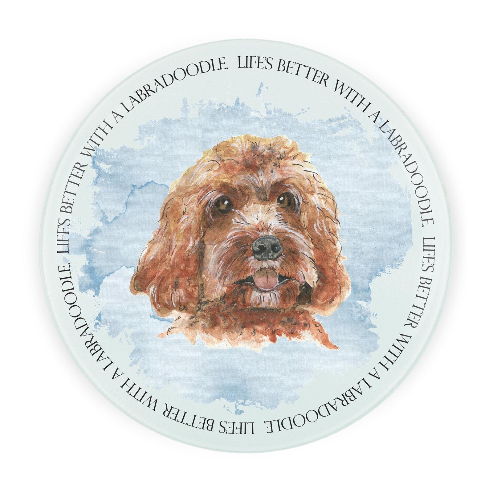 Life's Better With A Labradoodle Dog Round Worktop Protector - Kitchen Gifts