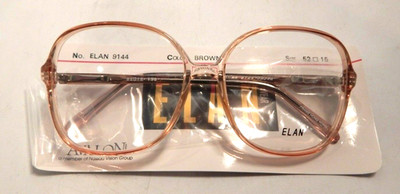 Vintage ELAN 9144 Brown 52/15 Women's Plastic Eyeglass Frame NOS #289