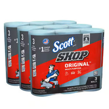  PACK OF 3R Scott Blue Shop Towel Cleaning Wipes 3-Pack Bundle of 3 Roll
