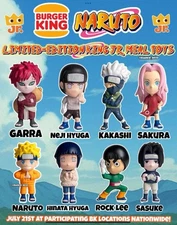 Naruto Hinata Hyuga Sakura 2025 BURGER KING KIDS MEAL TOYS SET